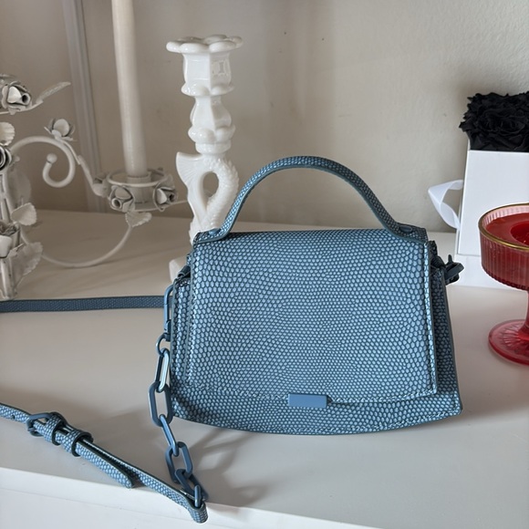 Zara Handbags - Blue “Croc” Handbag